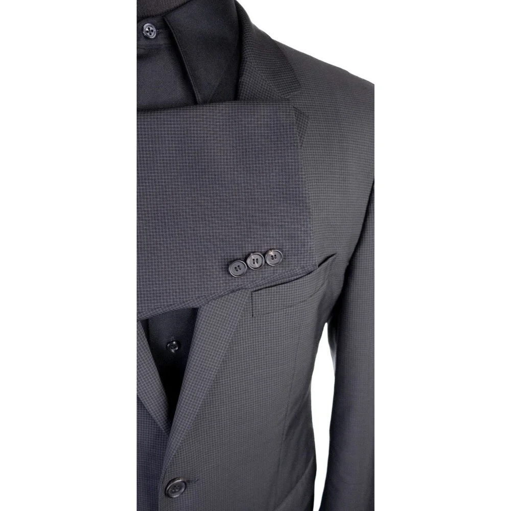 Hugo Boss THE GRAND Sport Coat Jacket Blazer Sz 42R Two Button Wool Gray Check
